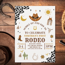 Convites Rodeo First Birthday, Cowboy Birthday Boy