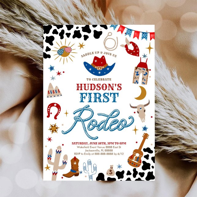 Convites Rodeo First Birthday Invitation (Criador carregado)