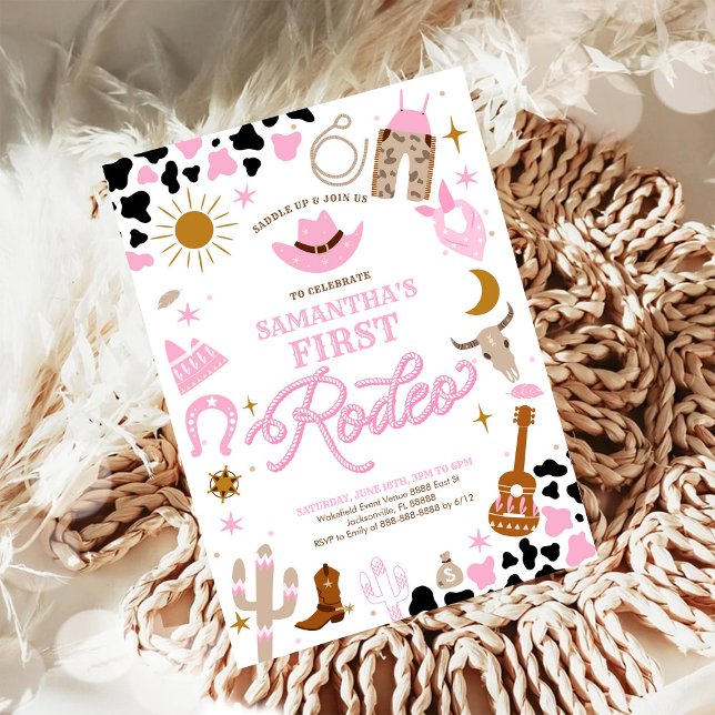 Convites Rodeo First Birthday Invitation (Criador carregado)