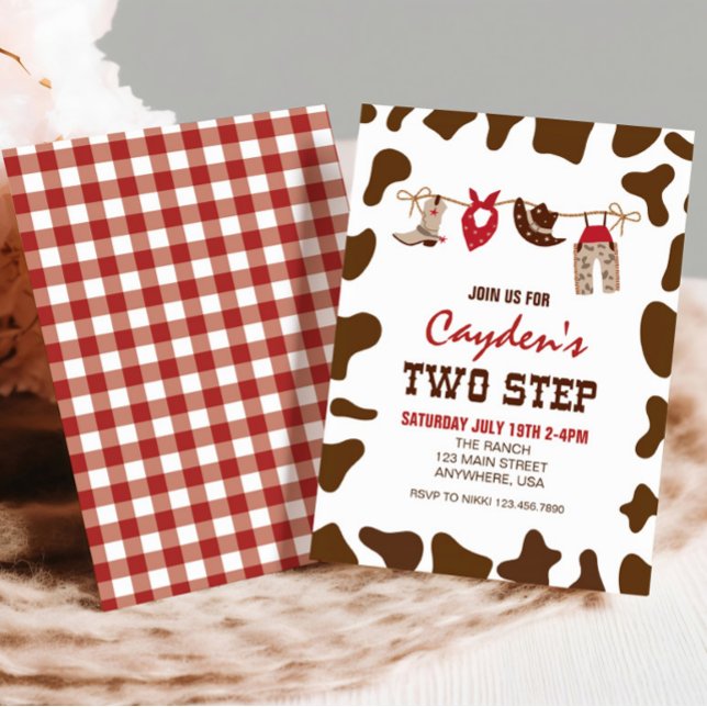 Convites Rodeo - segundo aniversário de dois passos Western (Criador carregado)