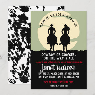 Convites Rodeo Themed Chá de fraldas