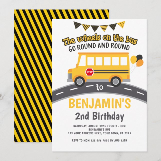 Convites Rodinhas do ônibus (Frente/Verso)