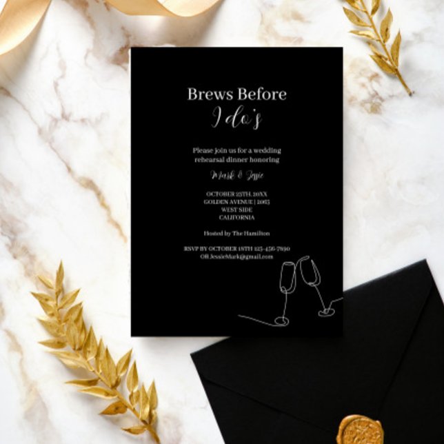 Convites ROE Black & White Breers Antes de Jantar (Criador carregado)