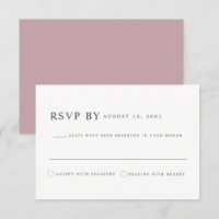 ROGUE Dusty Blush Rosa Mauve Casamento RSVP Card