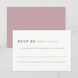 Convites ROGUE Dusty Blush Rosa Mauve Casamento RSVP Card