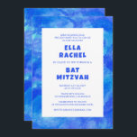 Convites Rolagem de Água Azul Bar Personalizado Bat Mitzvah<br><div class="desc">Cartão perfeito para anunciar um morcego mitzvah, bar mitzvah ou outra celebração judaica! A mão fez arte para você. TOTALMENTE PERSONALIZÁVEL! Clique em "Personalizar" acima para editar o texto. Clique em "editar usando a ferramenta design" para ajustar as fontes, cores e posicionamentos e para excluir o design traseiro, se preferir...</div>
