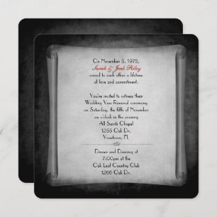Convites Rolagem de Renovação de Vow de Casamento Negro