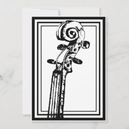 Convites Rolagem de violino preto e branco com contornos pr