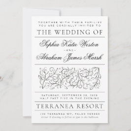 Convites Rolagem Formal Deixa Casamento Negro e Branco