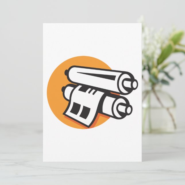 Convites Rolamentos De Ícone De Papel (Em pé/Frente)