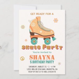 Convites Roller Skating Birthday