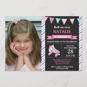 Convites Roller Skating Birthday Invation Festa de aniversá