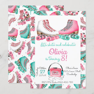 Convites Roller Skating Invitation, Roller Skating Invite