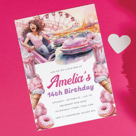 Convites Rollercoaster Party Watercolor Personalizado