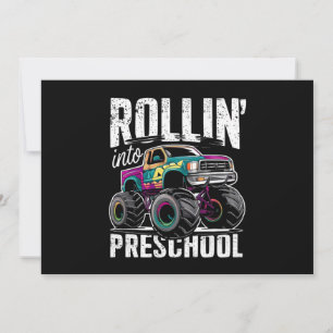 Convites Rollin' para a pré-escola Monster Truck de volta à