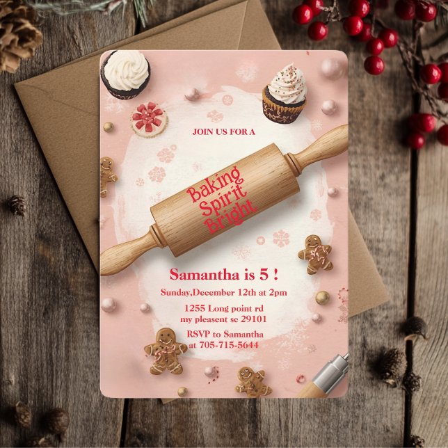 Convites Rolling Pin Baking Spirit Bright Birthday (Criador carregado)