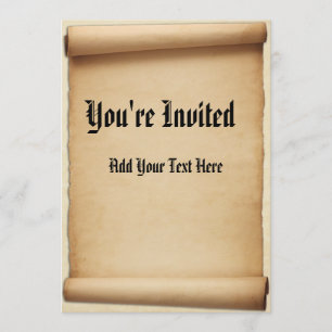 Convites Rolo da proclamação do pergaminho você é convi