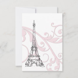 Convites Rolos Cor-de-Rosa e Torre Eiffel