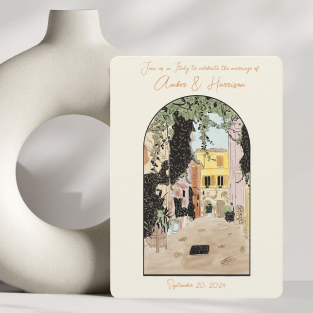 Convites Roma Itália Casamento Salvar a Data (Criador carregado)