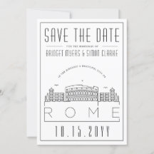 Roma Wedding | Skyline Estilizado Salvar a Data