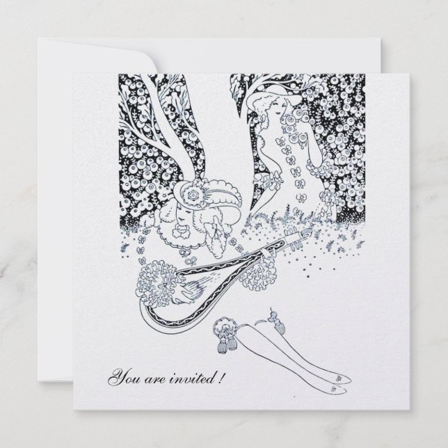 CONVITES ROMANCE, AMANTES ROMÂNTICOS CASAMENTO PARTE BLACK  (Frente)