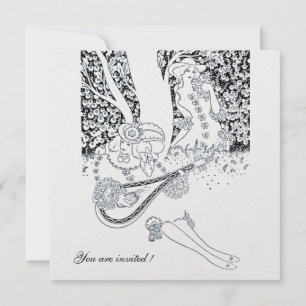 CONVITES ROMANCE, AMANTES ROMÂNTICOS CASAMENTO PARTE BLACK 