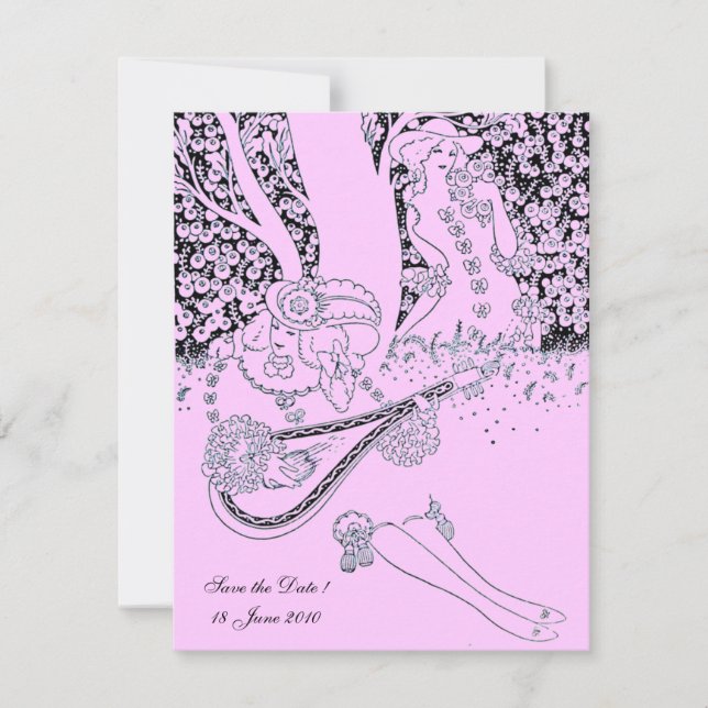 CONVITES ROMANCE / AMANTES ROMÂNTICOS LILÁS ROSA FESTA DE C (Frente)