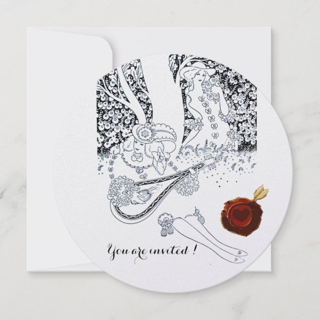 CONVITES ROMANCE, AMANTES ROMÂNTICOS SELAGEM DE CERA VERMEL (Frente)