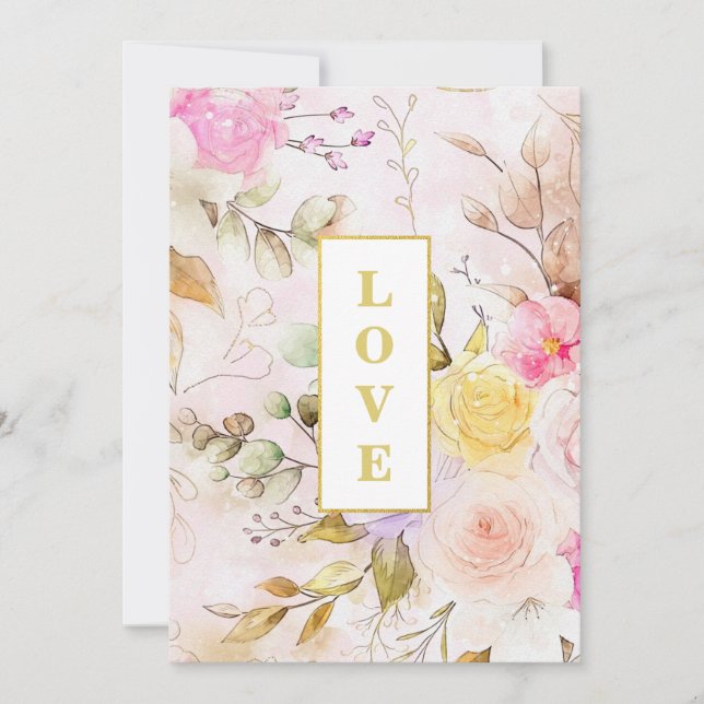 Convites *~ Romance Arco AR26 Flor QR RSVP Casamento Invita (Frente)