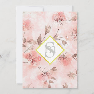 Convites *~ Romance Blush AR26 Flower LOVE QR RSVP Casament