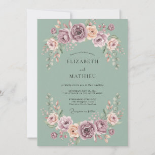 Convites Romance Casamento Flor de Malva Salvia