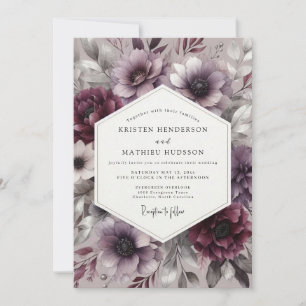 Convites Romance de Casamento Mal-humorado Flor de Ameixa