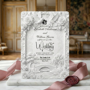 Convites Romance de Casamento no Jardim Barroco