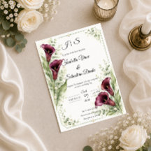 Romance de Noiva de Lírio Calla Ameixa Elegante 