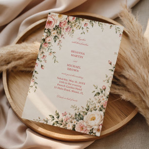 Convites Romance Floral Jardim Botânico Blush