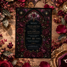 Romance Sombrio Vidro Manchado Borgonha Floral Cas