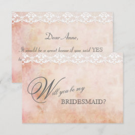 Convites Românico Vintage Lace Rosa BE MEU BRIDESMAID