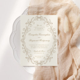 Convites Romantic Baroque Ornate Frame Wedding