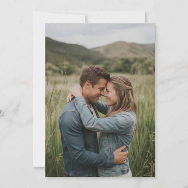 Convites Romantic Blue Denim Photo (Frente)