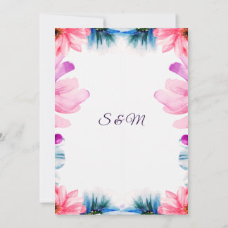 Convites Romantic Blush & Blue Wedding Invitation