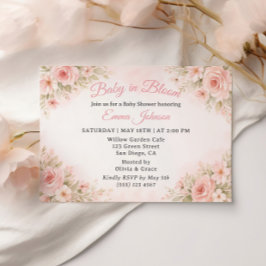 Convites Romantic Blush Garden Baby in Bloom Invite