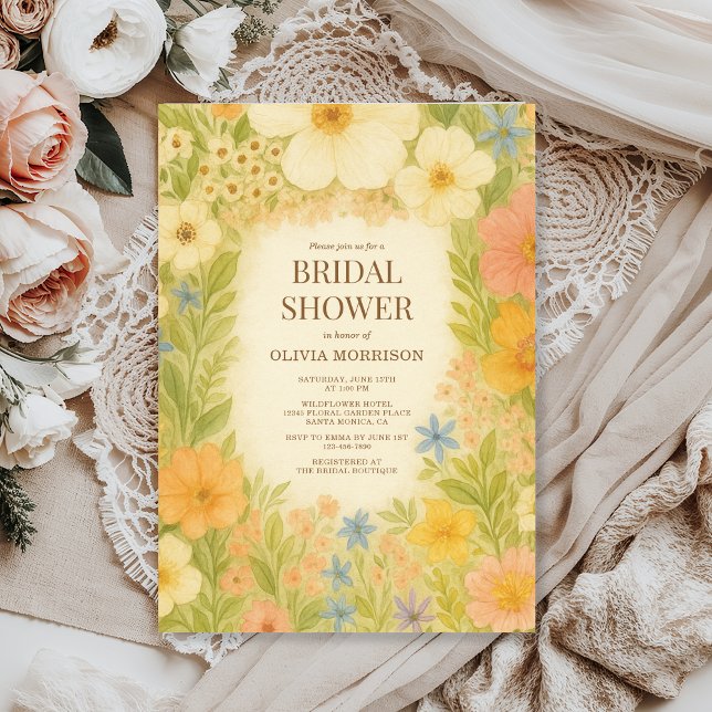 Convites Romantic Botanical Garden Floral Bridal Shower (Criador carregado)