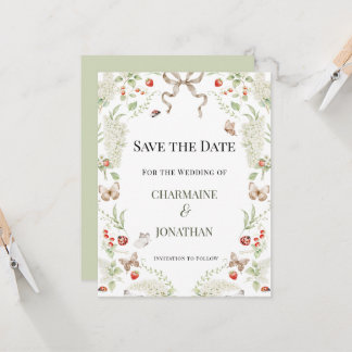 Convites Romantic Botanical Garden Save the Date |
