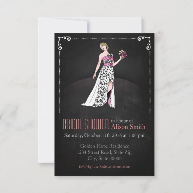 Convites Romantic Bridal shower modern invitation (Frente)