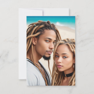 Convites Romantic Couple Beach Digital Art Poster