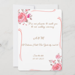 Convites Romantic Dusty Rose Floral Invitation