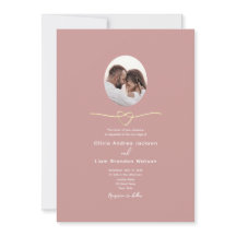 Romantic Dusty Rose QR Code Photo Wedding