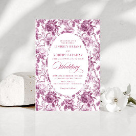 Convites Romantic Dusty Rose Rose Pattern Wedding Invitatio