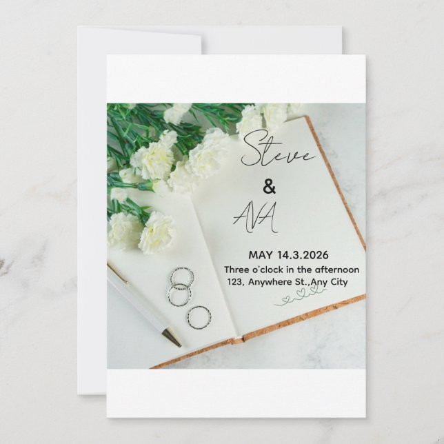 Convites Romantic Elegant Wedding Invitation | Soft & Timel (Frente)