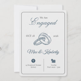 Convites Romantic Engagement Invitations | Elegant & Modern